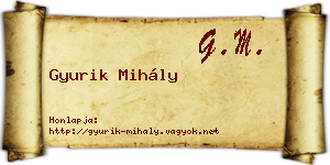 Gyurik Mihály névjegykártya
